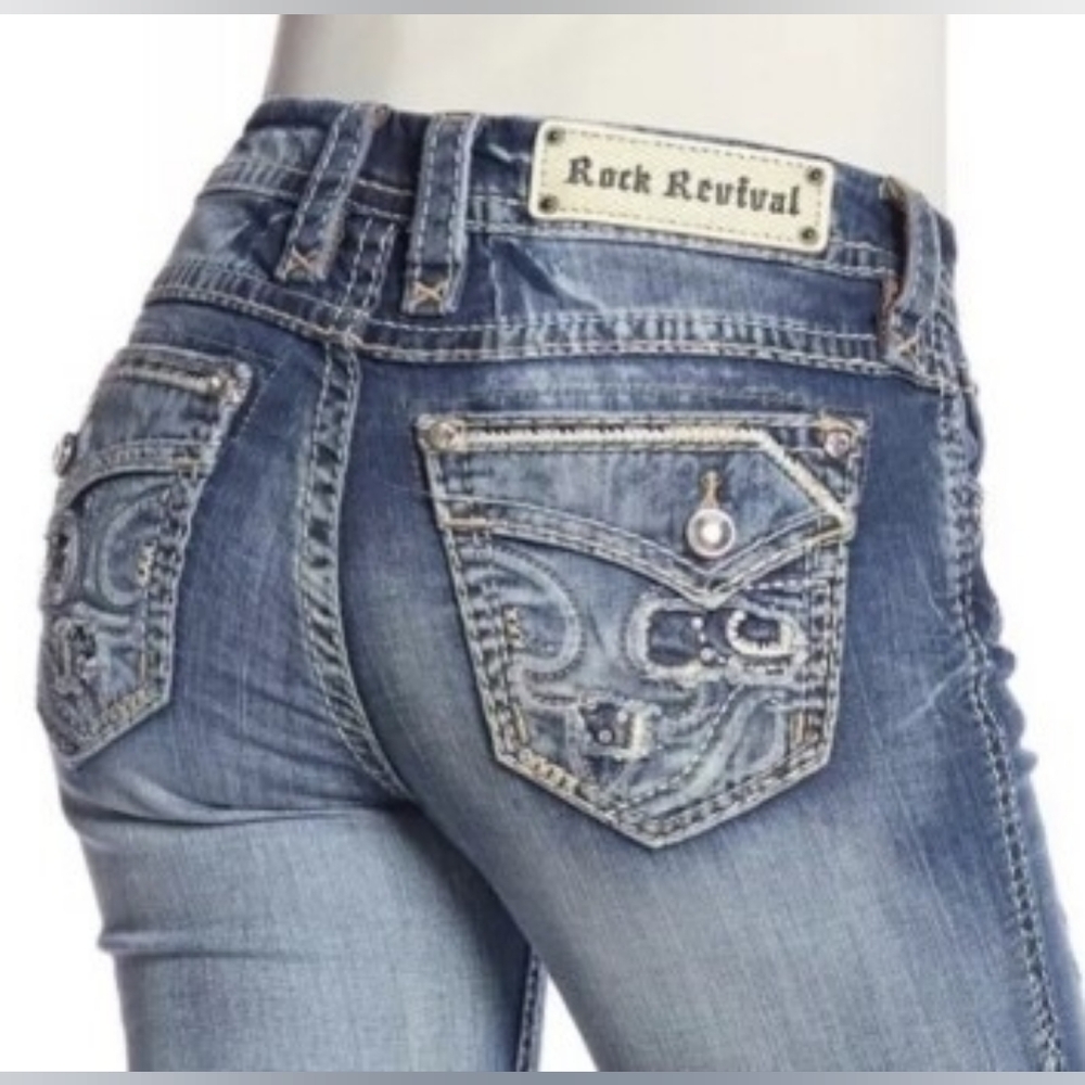 ❤️ROCK REVIVAL❤️ STACIA MID-RISE SKINNY JEANS SAIZE 28
